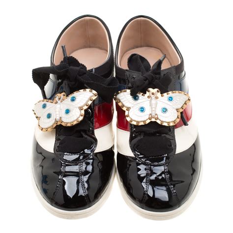 gucci butterfly shoe|Gucci falacer butterfly sneakers.